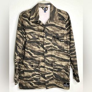 H&M DIVIDED CAMO COLORED DENIM JACKET Sz. SMALL